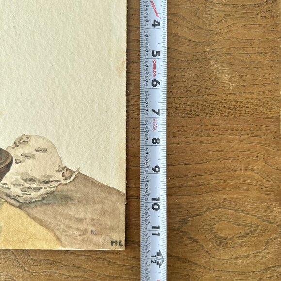 Vintage still life watercolor painting signed - Picture 6 of 7